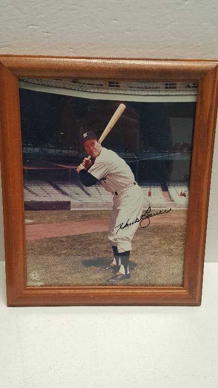 lot 1145 image: Hank Bauer Autographed 8x10 Glossy Photo New York Yankees Framed w COA