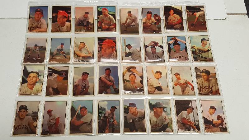 lot 1116 image: 1953 Bowman Color Vintage Baseball Card Lot of 30 w George Kell & Eddie Yost Book Value $1000