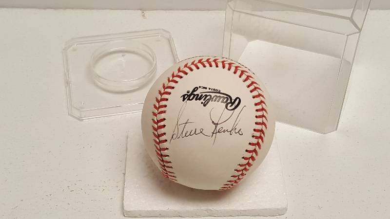 lot 1125 image: Steve Renko Autographed Rawlings Vintage Official League Baseball Kansas City Royals w COA