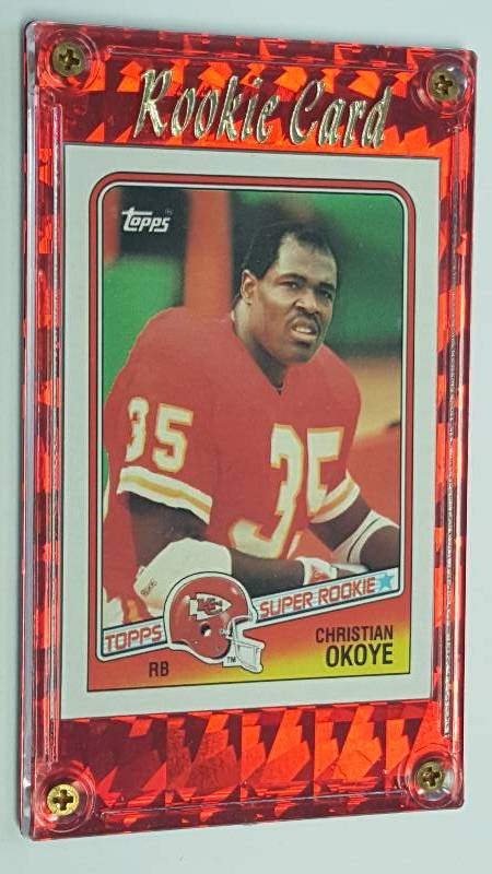 lot 1165 image: Christian Okoye 1988 Topps Traded Kansas City Chiefs Football Card