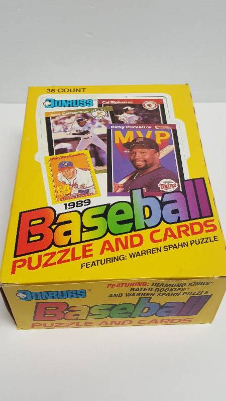 lot 1180 image: 1989 Donruss Baseball Unopened Wax Pack Box 36 Total w Ken Griffey Jr Rated Rookie