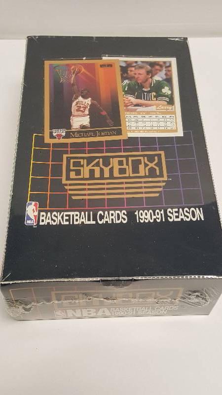 lot 1185 image: 1990 Skybox NBA Basketball Unopened Wax Box 36 Total w Michael Jordan