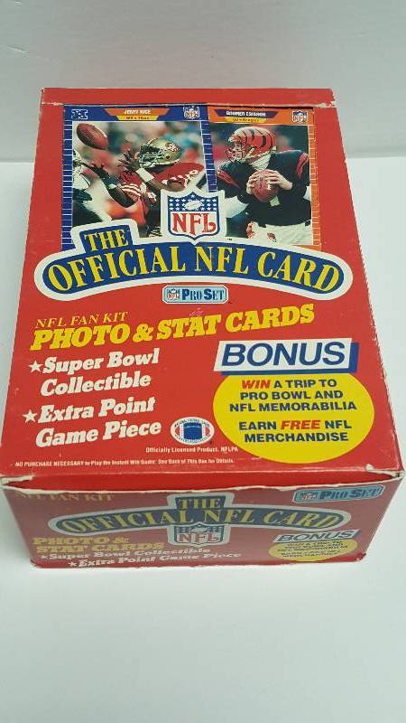 lot 1186 image: 1989 Pro Set Football Unopened Wax Pack Box 36 Total w Rookies & Errors