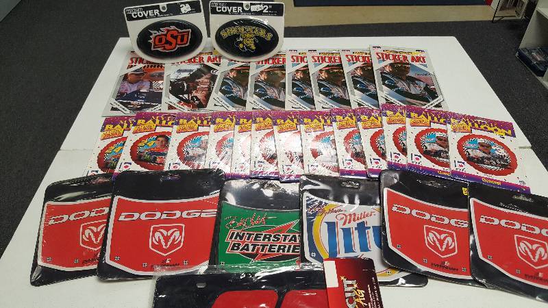 lot 1200 image: Lot of 29 NASCAR Items Mylar Balloons, Mouse Pads & Jumbo Stickers w Dale Earnhardt New w Tags