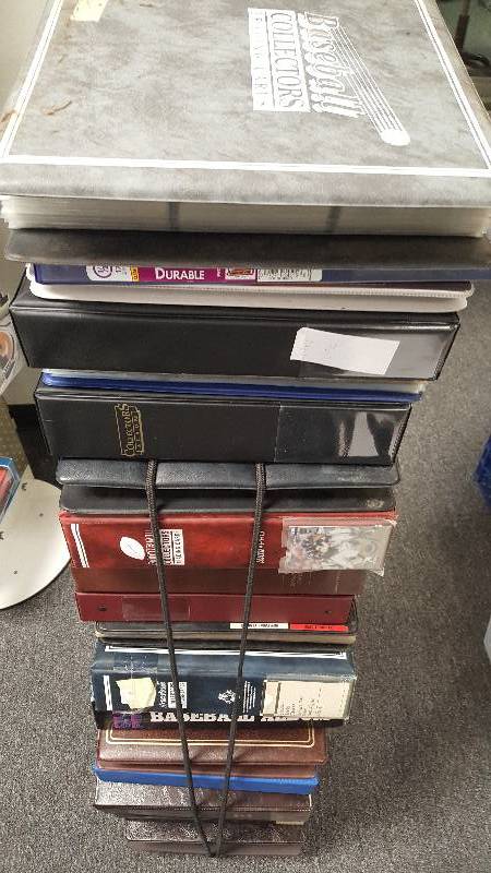 lot 1402 image: Sports Card Binder Lot of 15 Full Baseball Football & Basketball Cards