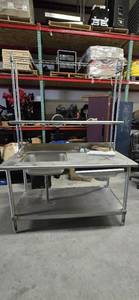 lot 12320 image: 5ft Stainless Prep Kitchen Sink