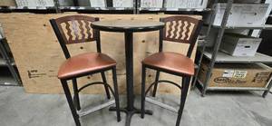lot 12339 image: Bar Height Seating with (2) Barstools&nbsp