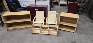 lot 12383 image: (2) Chairs (2) Shelves and Cubby