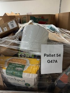lot 54 image: G47A Pallet of Items - miscellaneous, salvage, parts, no sales, etc. Great for resellers or Mr Fix-it types. Must come prepared to load or I can drop Into a pickup or trailer with forklift.