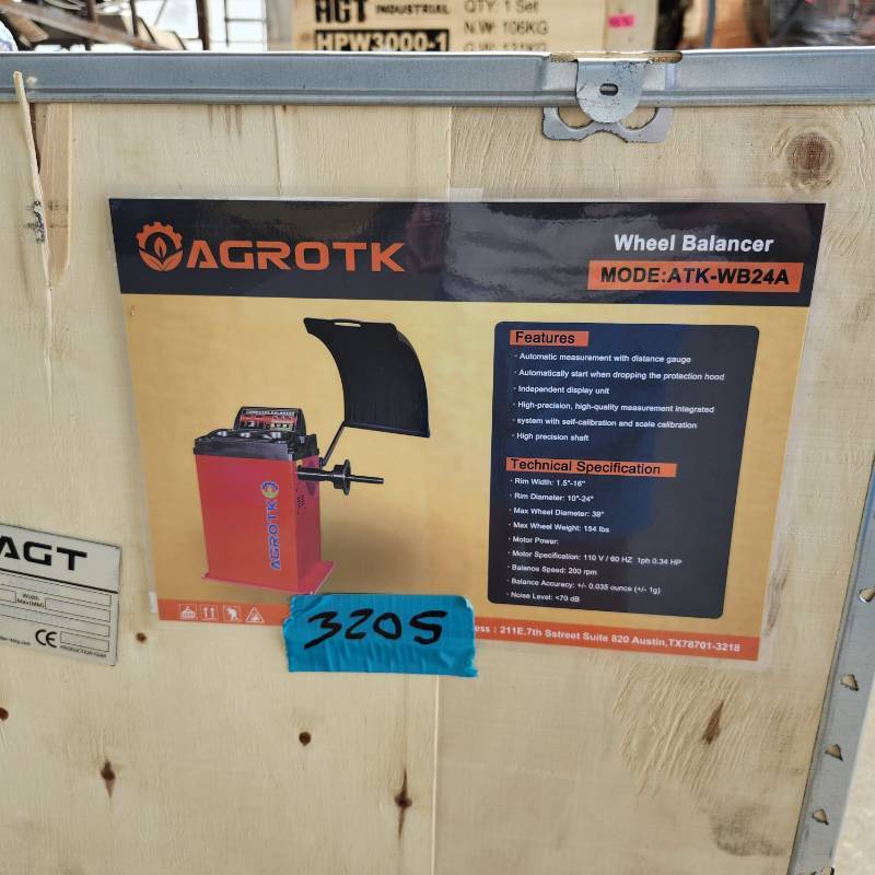 lot 3205 image: Unused AGT Tire Balancer  ATK-WB24A