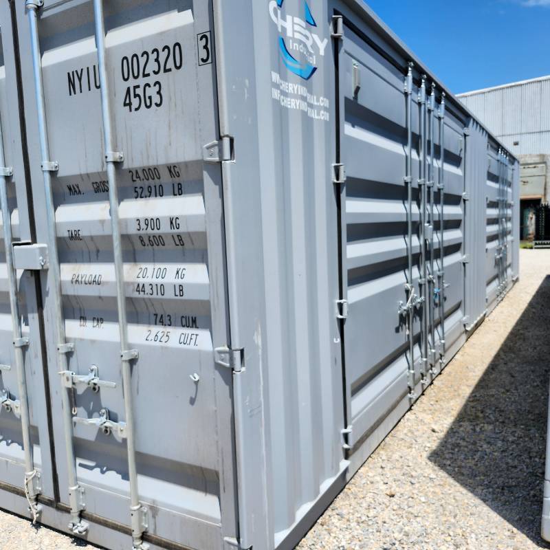 lot 1700 image: 2024  40ft High Cube Container with 2 Side Doors, One Way Use (See Photos, item has damage)