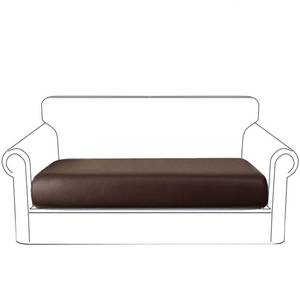 lot 18378 image: NC HOME PU Leather Sofa Cushion Covers for Living Room 3 Seater, Super Fit and Soft with Elastic Bottom Waterproof Furniture Protector for Children, Pet (Sofa Cushion, Chocolate)