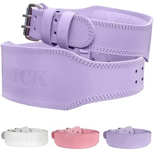 lot 18380 image: Jaffick Weight Lifting Belt For Ladies (4 Wide) Purple Leather Gym Belts Lower Waist Back Support For Women Men Fitness Squat Deadlift Heavy Duty Cross Training Gym Powerlifting Workout