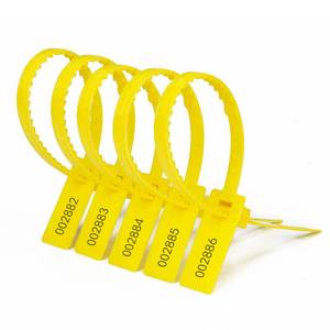 lot 18382 image: LeadSeals Heavy Duty Plastic Security Seals Self Locking Tamper Evident Shipping Seals Numbered Security Tags Pull Tight Securing Straps Truck Trailer Seals Length 337 mm 13.2 (Yellow 100 PCS)