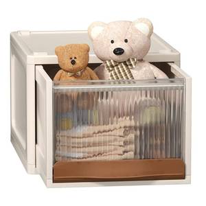 lot 18418 image: Plastic Drawers, Two Way Opening Storage Drawers, Storage Bins with Drawers, HAIXIN Drawers Organizer for Clothes, Stackable Wardrobe Drawers, Milk White Under Desk Storage Drawer for Bedroom, 1 Pack