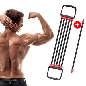 lot 18457 image: Chest Expander for Chest Arm Legs Shoulder Back Muscles Training, Chest Exerciser for Men with 5 Removable Ropes, Fitness Training Set for Pilates Push Ups Full Body Home Gym Workout Band