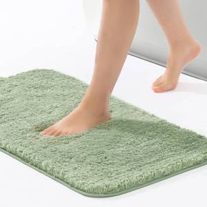 lot 18504 image: ROSMARUS Shaggy Bath Rugs for Bathroom Non Slip 20 X 32, Water Absorbent Bath Mat, Soft Shower Mat for Bathroom Floor & Tub, Fluffy Plush Bathroom Rugs Machine Washable, Green