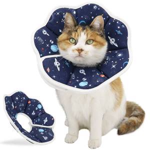 lot 18510 image: QIYADIN Soft Cat Cone, Adjustable Cat Recovery Collar after Surgery to Prevent Licking Wound, Protective Cat Neck Cone, Comfortable Pet Elizabethan Collar for Cats Kittens and Puppies (Large)