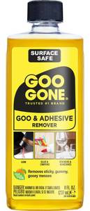 lot 18535 image: Goo Gone Adhesive Remover - 8 Ounce - Surface Safe Adhesive Remover Safely Removes Stickers Labels Decals Residue Tape Chewing Gum Grease Tar