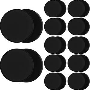 lot 18552 image: Wettarn 24 Pcs Core Sliders for Training Abdominal Exercise Gliding Discs Dual Sided Training Sliders Disc Fitness Sliders Exercise Gear for Gym Floors Training Abdominal Core Strength(Black)