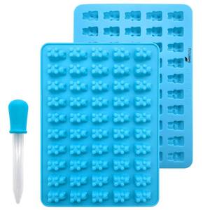lot 18554 image: 2 Pack 50 Cavity Silicone Gummy Bear Candy Chocolate Mold With a Dropper Making Bear Candy For Your Kids by BARRETLGQ