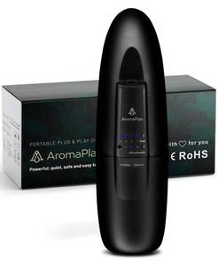 lot 18379 image: AROMAPLAN Plug in Waterless Diffuser - Up to 500 Sq. FT Coverage - Nanotechnology Plug in Oil Diffuser for Essential Oils -for Home and Office - Wall Silent & Waterless Oil Diffuser (Black)