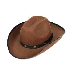 lot 18383 image: Fun Central - Brown Felt Studded Cowboy Hat - Unisex