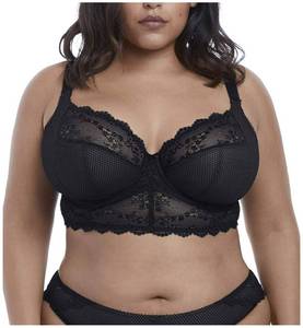 lot 18387 image: Elomi Womens Plus Size Charley Longline Underwire Bralette, black, 36FF