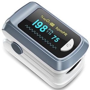 lot 18406 image: Fingertip Pulse Oximeter Blood Oxygen Saturation Monitor Pulse Ox, Heart Rate and Fast Spo2 Reading Oxygen Meter with OLED