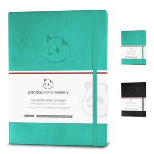 lot 18602 image: Panda Planner Weekly Turquoise - Productivity & Happiness- 1 Year Planner - 8.5 x 11 - Softcover - Weekly Layout, Calendar, Journal, Daily Gratitude, Personal Organizer All-in-1 Guaranteed