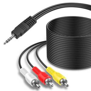 lot 18417 image: Onvian 3.5mm to 3 RCA Male Plug to RCA Stereo Audio Video Male AUX Cable 5FT Cord
