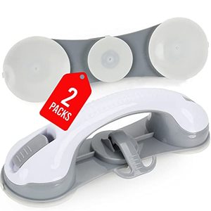 lot 18609 image: 3 Suction Cup Grab Bars for Bathtubs and Showers, Shower Handles for Elderly Suction, Bathroom Accessories for Shower Chair, Grab Bars for Elderly for Wall, Handicap Grab Bars for Senior (2pack)