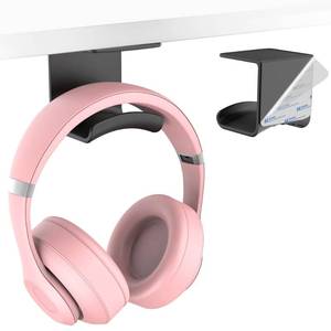 lot 18619 image: HomeMount Headphone Hook Under Desk - Headphone Holder Under Table, Adhesive Gaming Headphone Stand Hanger Desk Mount for Most HeadphoneBlack