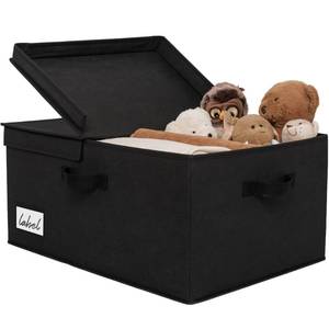 lot 18627 image: GRANNY SAYS Fabric Storage Bin with Lid, Linen Closet Organizers and Storage Baskets, Large Storage Box, Clothes Bins Storage for Closet Organizing, Jumbo, Black, 1-Pack