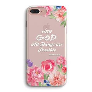 lot 18635 image: iPhone 8iPhone 7iPhone SE(2020) Case Cute Pink Peony Floral Wildflowers Bible Verses Girls Women Christian Inspirational Quotes Matthew 1926 Trendy Soft Clear Design Case Compatible for iPhone 8