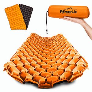 lot 18450 image: POWERLIX Ultralight Inflatable Sleeping Pad - Camping Mattress for Backpacking, Hiking with Bag, Repair Kit, Compact Sleeping Mat for Camping