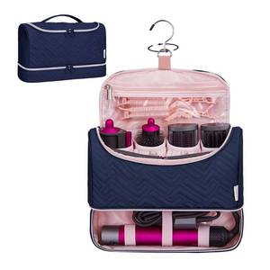lot 18475 image: Leudes Travel Case for Dyson Air wrap Holder Hair Styler Organizer for Airwrap Attachments Portable Storage Bag with Hanging Hook (Bag Only) Blue