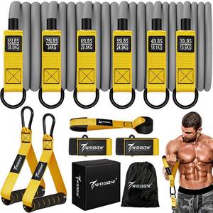 lot 18665 image: Resistance Bands, 350lbs Heavy Exercise Bands with Handles, Workout Bands Set for Working Out Men, Fitness Weight Bands for Strength Training, Stretching, Slim, Physiotherapy - Home Gym Equipment