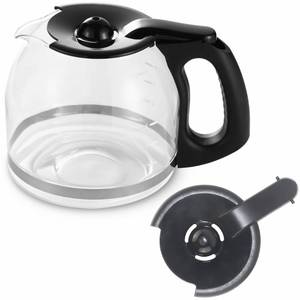 lot 18670 image: Replacement 12-Cup Glass Carafe, Compatible with Mr. Coffee Part# PLD12 PLD12-RB Series, with One Extra Lid