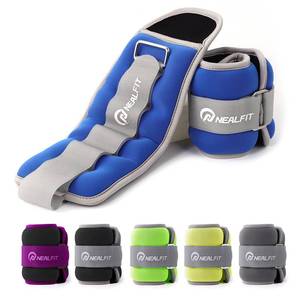 lot 18493 image: NEALFIT Ankle Weights for Men Women Kids, Leg Arm Wrist Weights with Adjustable Strap for Running, Gymnastics, Aerobics,Gym, Fitness (2 lbs x 2 - Blue)