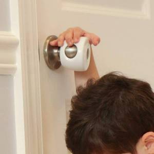 lot 18503 image: Jool Baby Door Knob Covers (4 Pack) Child Safety Cover - Child Proof Doors
