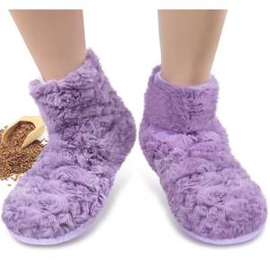 lot 18526 image: REVIX Microwavable Booties and Hot Feet Warmers for Women & Men,Heated Foot Warmer with Flaxseed Moist Heat Therapy for Foot Ankle Pain,Plantar Fasciitis, Achilles Tendinitis, Cold Feet, Purple, SM