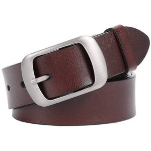 lot 18528 image: WHIPPY Women Leather Belts for Jeans Pants Fashion Dress Belt for Women with Solid Pin Buckle, Coffee, XXL