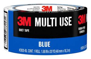 lot 18538 image: 3M Multi-Use Colored Duct Tape, Blue with Strong Adhesive and Water-Resistant Backing, Multi-Surface 3M Duct Tape for Indoor and Outdoor Use, 1.88 Inches x 20 Yards, 1 Roll (3920-BL)