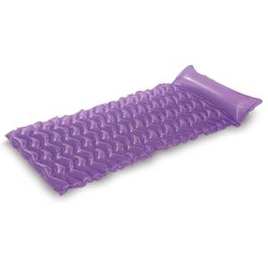 lot 18550 image: Intex Tote N Float Wave Mat Durable Vinyl Floating Inflatable Swimming Pool Lounger with Built-in Pillow Rest, 1 Float, PINK