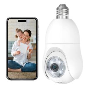 lot 18581 image: Light Bulb Security Camera 2K IndoorOutdoor Full Color Night Vision Lightbulb, 2.4GHz Wireless WiFi 360° Cameras Bulbs, Auto Motion Tracking, Audible Alarm, Easy Install, 247 SD & Cloud Recording