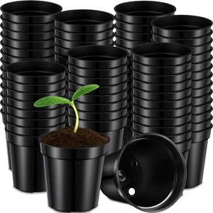 lot 18589 image: Mumufy 1000 Pcs Nursery Pots 2 Inch Small Pots Plastic Seedling Pots with Drainage Holes Round Plant Starter Pots Bulk for Succulent Plants Flower Seedlings, Indoor Outdoor Garden Transplanting, Black