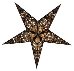 lot 18603 image: GalaxyArts Paper Star Lanterns, 24 Inch Maharani (Black) Light up Hollow Out 5-Point 3D Star Hanging Decoration for Indoor Outdoor Room Wedding Holiday Birthday Party Christmas Celebration Home Decor