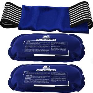 lot 18608 image: Ice Pack (2-Piece Set) � Reusable Hot and Cold Therapy Gel Wrap Support Injury Recovery, Alleviate Joint and Muscle Pain � Rotator Cuff, Knees, Back & More (2 Piece Set - Classic)--ONLY THE ICE PACKS, NO STRAP)