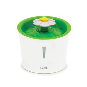 lot 18611 image: Catit Flower Fountain with Triple Action Filter, Cat Drinking Water Fountain, 3 L, Green